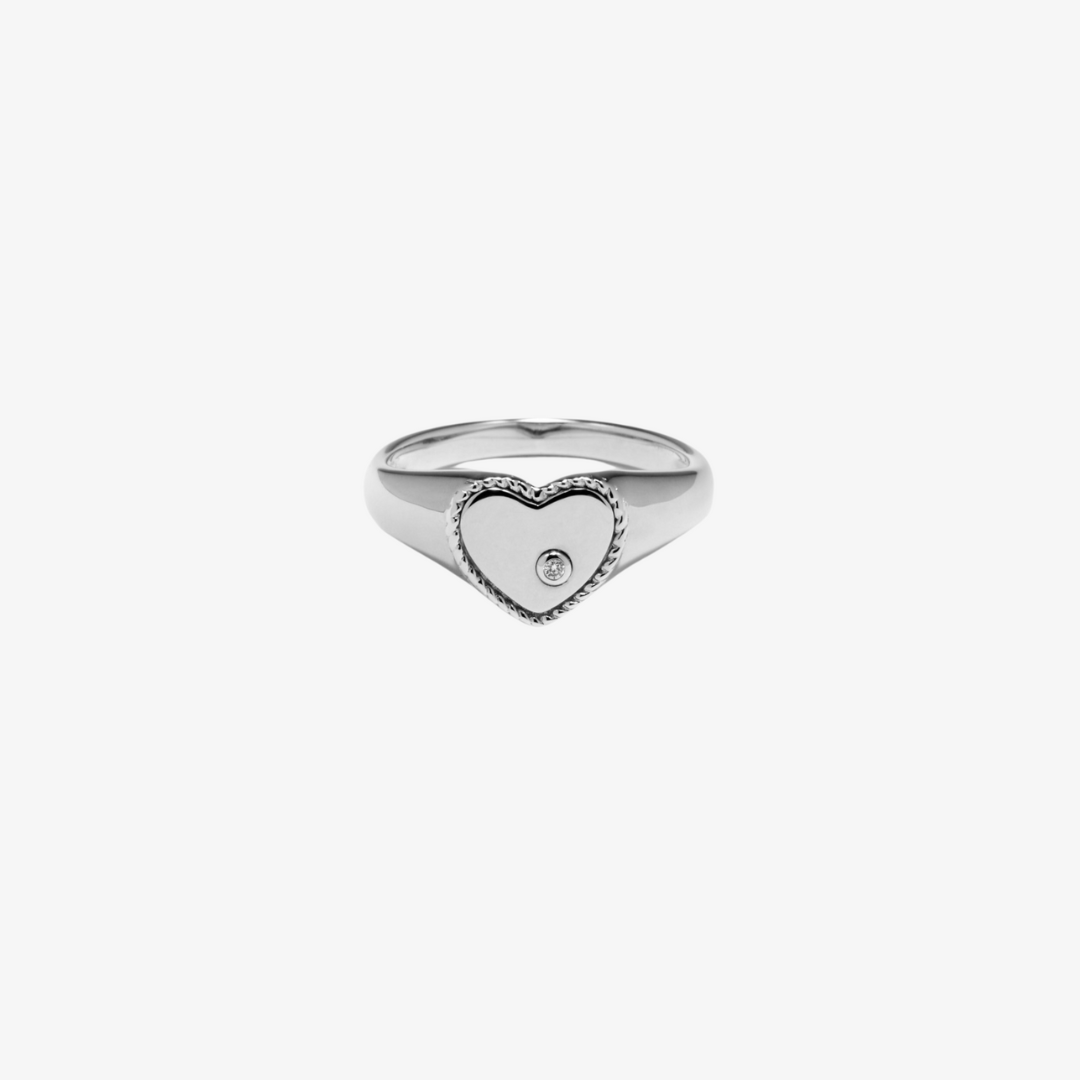 Baby Signet Heart-Silver